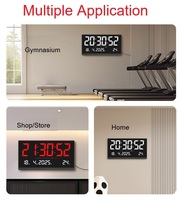 Grand Horloge Murale Numérique Intérieure avec Affichage LED de la Date, du Mois, du Jour, du Week-end et de la Température – Décoration Maison