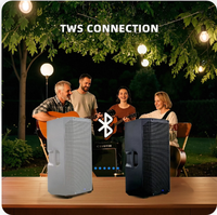 Altavoz PA Recargable de 2 Vías y 15 Pulgadas LAB-151DBD, 250 W Clase D, DSP, Diafragma de Aleación de Titanio, Batería de Litio Integrada para Música en Escenario