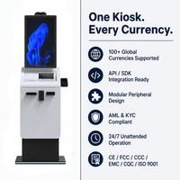 Kiosque de paiement en libre-service personnalisé avec recycleur de billets, imprimante de tickets, distributeur de monnaie et API SDK