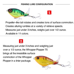 Leurre rotatif TGD Best Wobbler Whopper Plopper 75mm/17g, leurre flottant à hélice, leurre crankbait pour la pêche au black-bass et au <span class=keywords><strong>brochet</strong></span> - Product Image 3