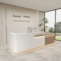 Comptoirs commerciaux personnalisés en bois écologiques et durables pour salons de beauté, spas médicaux, cliniques dentaires, réception d'entreprise