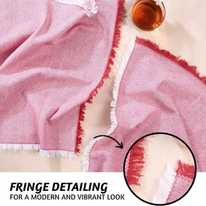 Serviette en <span class=keywords><strong>coton</strong></span> faite à la main, personnalisable, unie, teinte, à bords bruts, avec pompons, en <span class=keywords><strong>gaze</strong></span> <span class=keywords><strong>de</strong></span> <span class=keywords><strong>coton</strong></span> à franges, pour la <span class=keywords><strong>d</strong></span>écoration <span class=keywords><strong>de</strong></span> table <span class=keywords><strong>de</strong></span> mariage - Product Image 4