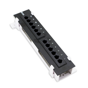 Boîtier <span class=keywords><strong>de</strong></span> brassage réseau mural non blindé <span class=keywords><strong>12</strong></span> ports CAT5E CAT6 pour câbles Ethernet, solution <span class=keywords><strong>de</strong></span> câblage télécom et <span class=keywords><strong>de</strong></span> bureau, noir - Product Image 1