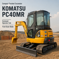 Mini-excavatrice sur chenilles KOMATSU PC40 d'occasion, 4 tonnes, 29,4 kW, d'origine japonaise, pour travaux de jardinage, d'aménagement paysager et de terrassement en lieux étroits