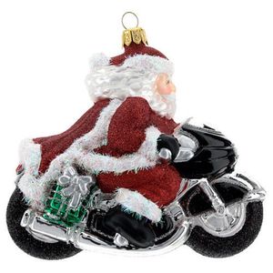 China <span class=keywords><strong>MRS</strong></span> handmade glass krebs glass christmas balls babbo natale su una moto - Product Image 4
