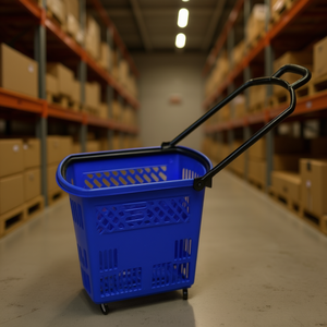 Carrito de Compras Azul con Asa para Uso en Almacén - Product Image 2