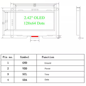 Taidacent amarillo verde azul blanco <span class=keywords><strong>OLED</strong></span> 2,4 128x64 SSD1309 Panel de pantalla <span class=keywords><strong>OLED</strong></span> Módulo de pantalla <span class=keywords><strong>OLED</strong></span> de 2,4 pulgadas - Product Image 4