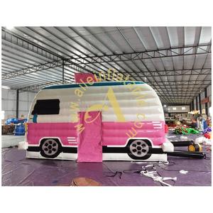 Camión de helados inflable Rosa comercial, soporte de cabina de aperitivos, tienda de dibujos animados, camión expendedor, camión de comida inflable para publicidad - Product Image 2