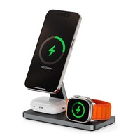 Station de charge AFY multifonction en alliage d'aluminium T8 3-en-1 pour smartphone, montre et écouteurs, chargeur sans fil magnétique rapide 15W 25W