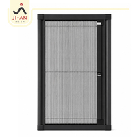 Puerta Mosquitera Plegable Retráctil de Malla, Impermeable, Resistente al Viento, Antideslizante, de Aluminio, Tipo Plisada