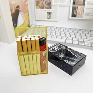 Confezione opp impermeabile tabacco personalizzato colorato pp trasparente glitter glow in plastica acrilica scura portasigarette flip-top - Product Image 4