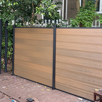 Panneau mural en composite WPC, poteau en aluminium, nouveau matériau extérieur privé, co-extrusion ODM OEM Treslam, noir professionnel