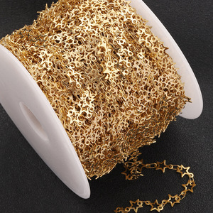 Stainless Steel Gold Five-Pointed Star Chain 18k Plated DIY <b>Bracelet</b> <b>Anklet</b> Jewelry Findings - Product Image 4