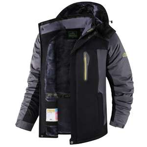 Nouvelle veste d'hiver en polyester imperméable à capuche zippée décontractée pour hommes et femmes - Product Image 6