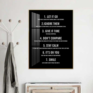 <span class=keywords><strong>7</strong></span> règles de la vie peinture de motivation <span class=keywords><strong>art</strong></span> mural inspirant pour la décoration intérieure toile d'impression et affiche pour le salon et la chambre à coucher - Product Image 5
