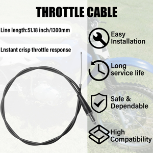Câble de commande d'accélérateur à tête droite haute durabilité 51,18 po pour VTT 50cc-125cc, <span class=keywords><strong>moto</strong></span> tout-terrain, motocross - Product Image 3