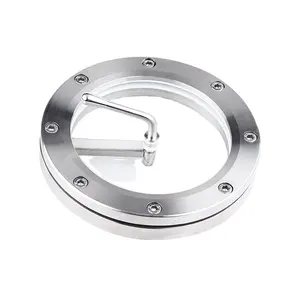 Stainless steel 304 with scraper blade tempered with brush rain knife flange view mirror for sandwich glass window view cup tube