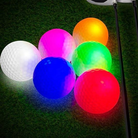 Balles de golf miniatures LED personnalisées avec logo, qui brillent dans le noir, balles de golf lumineuses pour Halloween, Noël, entraînement nocturne
