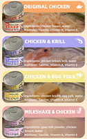 PETIME Bouillon de Viande pour Chats, Aliment Humide en Conserve 85g, Doublez la Nutrition : Poulet, Jaune d'Œuf, Poisson, Citrouille & Krill pour la Santé Digestive