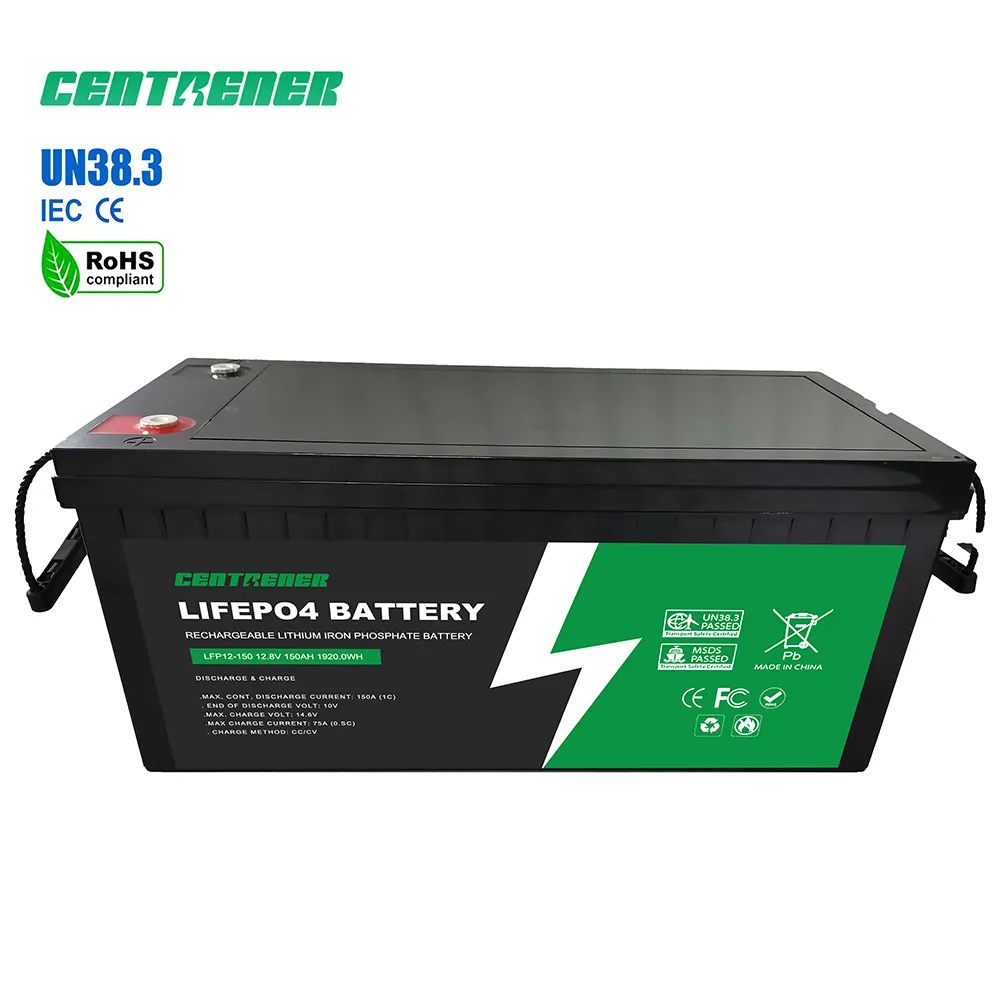 Batterie au lithium-ion rechargeable à cycle profond 12.8V 100Ah 200Ah 300Ah 400Ah Lifepo4 Bateau solaire Camp RV Golf Cart Yacht 12 Volt