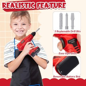 <span class=keywords><strong>Jouet</strong></span> <span class=keywords><strong>perceuse</strong></span> ensemble 3 forets interchangeables enfants électrique semblant jouer réaliste son ABS plastique Construction <span class=keywords><strong>jouet</strong></span> âge - Product Image 3