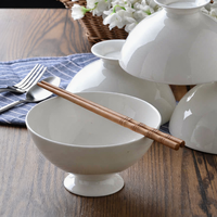Bol à soupe et à nouilles en céramique de porcelaine osseuse émaillée de style japonais, blanc pur, de 4,5 à 6 pouces, compatible lave-vaisselle et écologique pour la maison