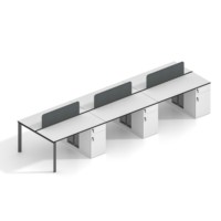 Poste de travail commercial moderne LIWEI pour 2-4-6 personnes, système modulaire de bureaux cloisonnés pour centre d'appels en mélamine E0