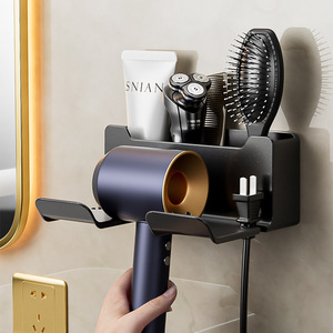 Supporto per asciugacapelli a parete in <span class=keywords><strong>plastica</strong></span> mensola per asciugacapelli e utensili a mano porta asciugacapelli - Product Image 1