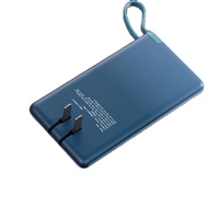 Besiter Powerbank ultra-mince sans fil à affichage LED magnétique haute capacité 5000mAh Power Banks avec adaptateur secteur et câble de données