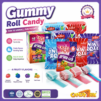 Fabrieksdirecte levering OEM fruit sap gummy roll snoepjes kauwende textuur rol snoepjes groothandel