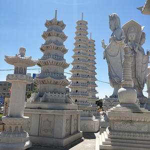 Personnalisé Chine Extérieur Grande <span class=keywords><strong>Pierre</strong></span> Naturelle Treize Couches Pagode Bouddhiste Stupa Tour Sculpture Assis Bouddha Statue Sculpture - Product Image 1