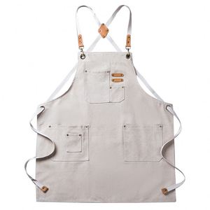 Heavy-duty Reusable Durable Sleeveless Polyester <b>Aprons</b> Adjustable Waist Custom Logo Embroidery/Printing Machine Washable for - Product Image 1