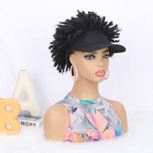 Perruque courte bouclée synthétique à haute température pour femmes africaines, design explosif, style casquette de baseball, teignable, forme modifiable - Product Image 2