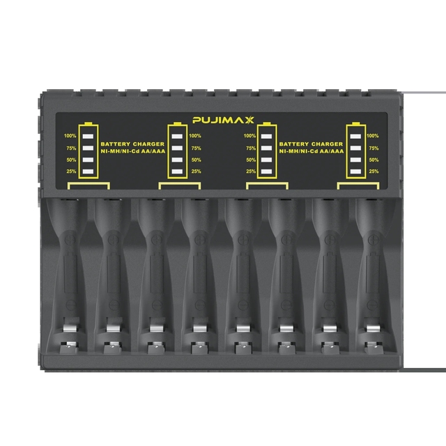 PUJIMAX High Quality USB Fast Charging AAA/AA Battery Charger Short Circuit Protection for Ni-MH/Ni-Cd Rechargeable Battery