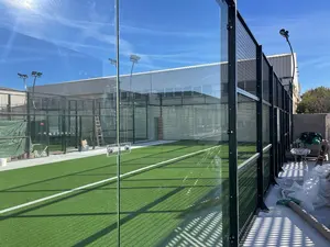 14 Years Wpt Approved Factory 2024 New Design Hot Sale Portable Panoramic Padel Tennis Court With Roof Cover Padel Price