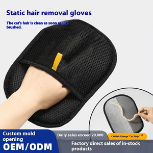 Gants de démontage électrostatique pour animaux de compagnie Gants à poils bidirectionnels Gants de nettoyage multifonctionnels pour poils de <span class=keywords><strong>chat</strong></span> - Product Image 2