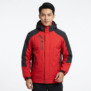 HULAR INTL Men's Slim Fit Sporty Outdoor Softshell Hooded Fleece Jacket Waterproof Breathable Hiking <b>Wind</b> <b>Breaker</b> Zipper Pockets - Product Image 1