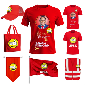 130 GSM Wholesale Zambia UPND Election Campaign T Shirt Set Political Promotional Items Factory Supplier