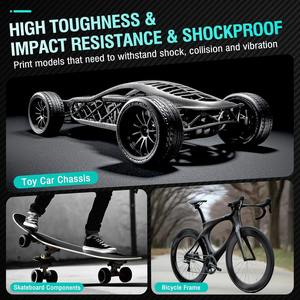 Filament d'impression 3D PA6-CF noir, nylon haute résistance avec fibre de carbone, 1,75 mm/2,85 mm, compatible FDM, 1 kg, pour moulage - Product Image 4