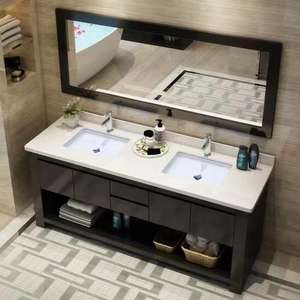 Armoire de salle de bain avec miroir et lavabo YALIG, design italien moderne, laque noire - Product Image 6