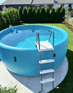 Piscina Gonfiabile Rotonda per Famiglie, Ideale per il Relax all'Aperto, Facile da Riporre e Trasportare - Product Image 1