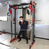 Xinrui XR1001A Équipement de fitness pour la maison, Appareil de musculation commercial en acier, Machine Smith 3D à mouvement par câble, Double poulie, Capacité de charge 160 kg