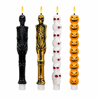 Bougie pilier LED sans flamme à piles, effet cire véritable, scintillante, avec télécommande pour table et décorations d'Halloween
