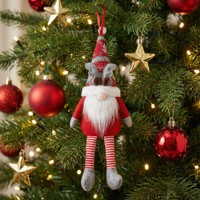 SANWEI Décoration de Noël, décoration intérieure de Noël, jouets de Noël, poupée de Père Noël, lutins, lutin de Noël mignon avec de longues jambes pliables