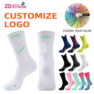 Chaussettes de football de cyclisme de football antidérapantes en coton pour femmes Chaussettes de sport d'automne tricotées avec logo personnalisé - Product Image 2