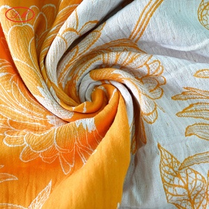 Wide Width Yarn Dyed Flower <strong>100</strong>% <strong>Cotton</strong> Jacquard Double Layer <strong>Gauze</strong> Woven Fabric for Sleepwear Dress Blouse Baby Carrier - Product Image 4