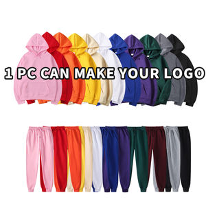 批发重量级超大连帽衫男女通用定制标志重型空白套头衫连帽衫厚羊毛棉男式连帽衫套装 - Product Image 2