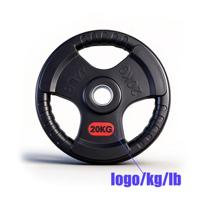 Disques de musculation en caoutchouc noir pour haltères, équipement de fitness commercial YX - Product Image 3