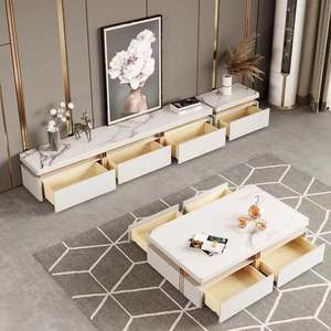 Table basse en bois moderne, <span class=keywords><strong>meuble</strong></span> <span class=keywords><strong>TV</strong></span> avec rangement, console multimédia de luxe, ensemble de meubles pour salon - Product Image 3