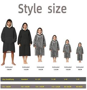 Customized Pattern Winter Fuzzy Pullover Sweatshirt <strong>Oversize</strong> Sherpa Fleece Double Layers Wearable <strong>Blanket</strong> <strong>Hoodie</strong> for Adult - Product Image 4